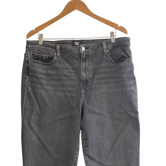 Paige Cindy Straight Jeans in Ash Black Size 34 – Raw Hem, Premium Stretch Denim - Picture 6 of 13